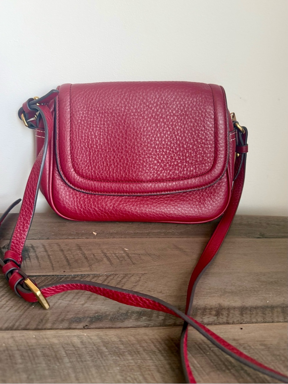 J.Crew Red Leather Crossbody Bag